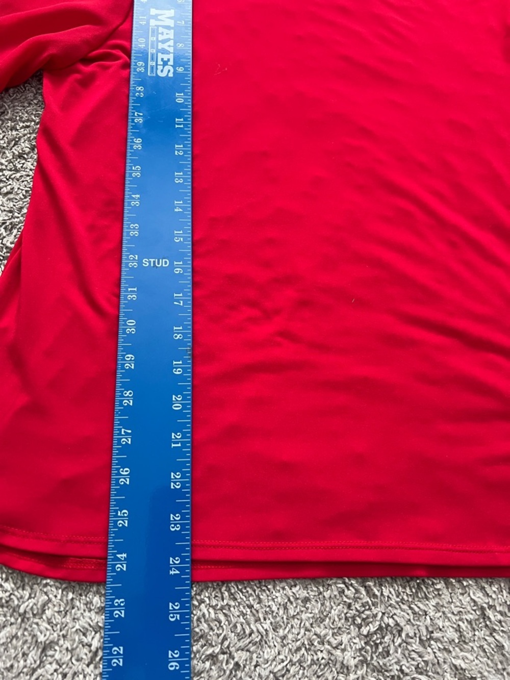 Calvin Klein Women’s Red Long-Sleeve Scoop Neck Blouse Top Sheer Sleeves -Size M - Picture 9 of 11